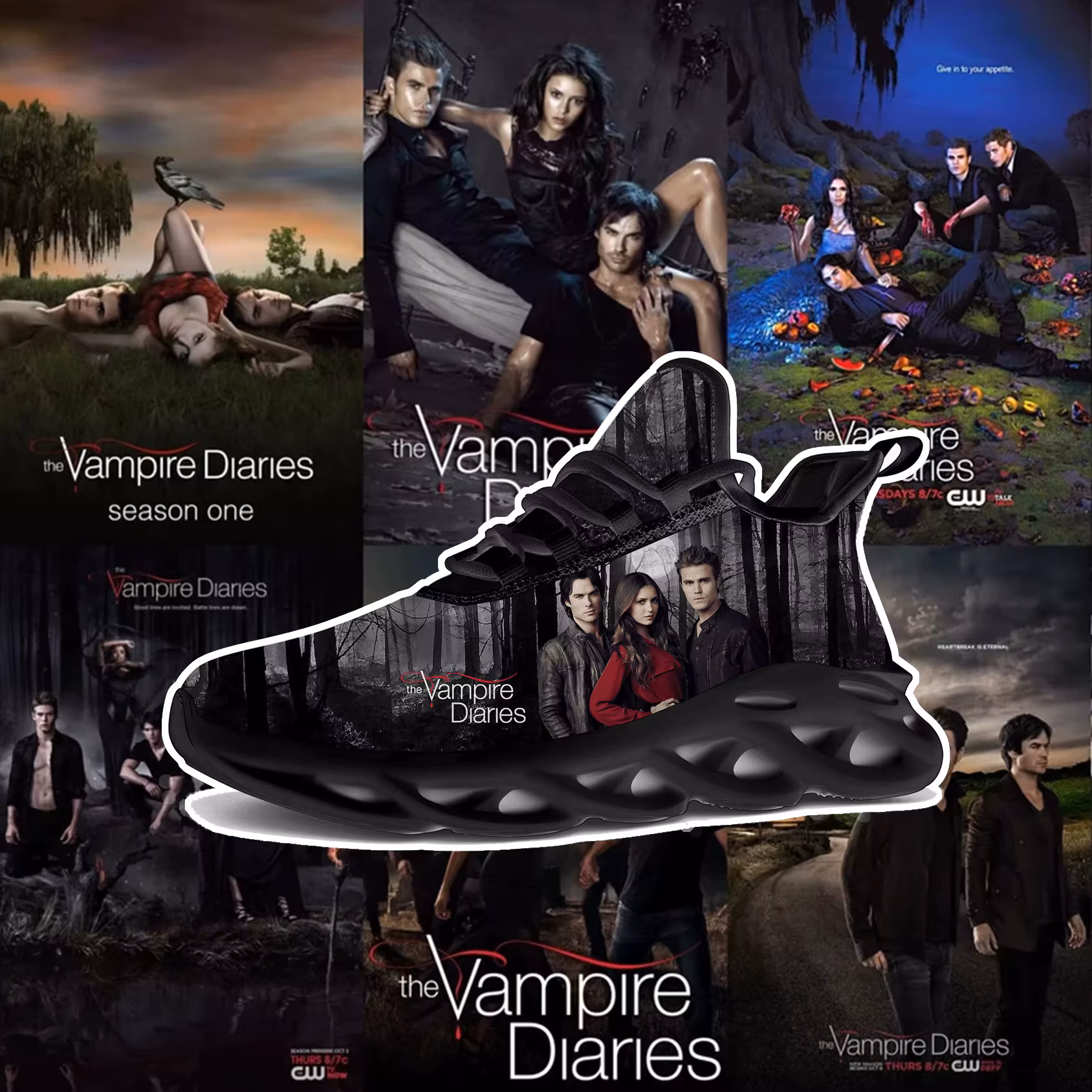The Vampire Diaries Sneakers Mens Womens Teen Sports Running Shoes High Quality Walking Damon Salvatore Shoe Unixex
