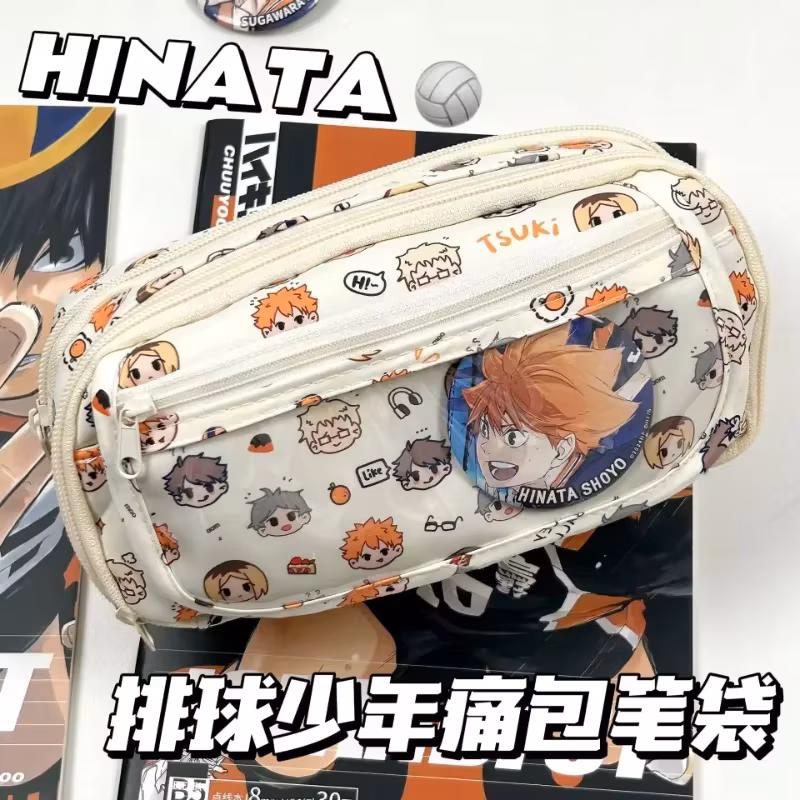 Anime Haikyuu Pain Pouch Kawaii Pencil Case Cartoon Stationery Holder Bag Children Pen Case Students School Supplies Gift