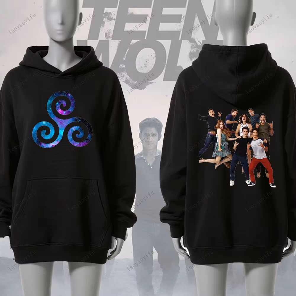 Trendy Style Teen Wolf Print Hoodies Men Autumn and Winter Sweatshirt Harajuku Casual Streewear Sportswear Girl Warm Hoodie