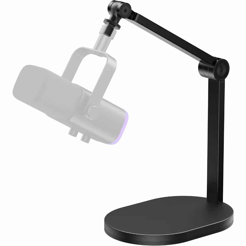 Microphone Arm Desk Mount Stand for Various Microphones and Webcams, Black