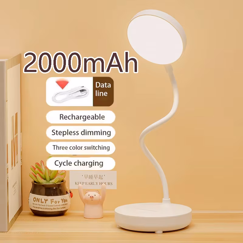Led Desk Lamp Portable Eye Protection Usb Plug 3 Dimming Color Stand Stepless Dimming Eye Protection Bedroom Bedside Lamp Work