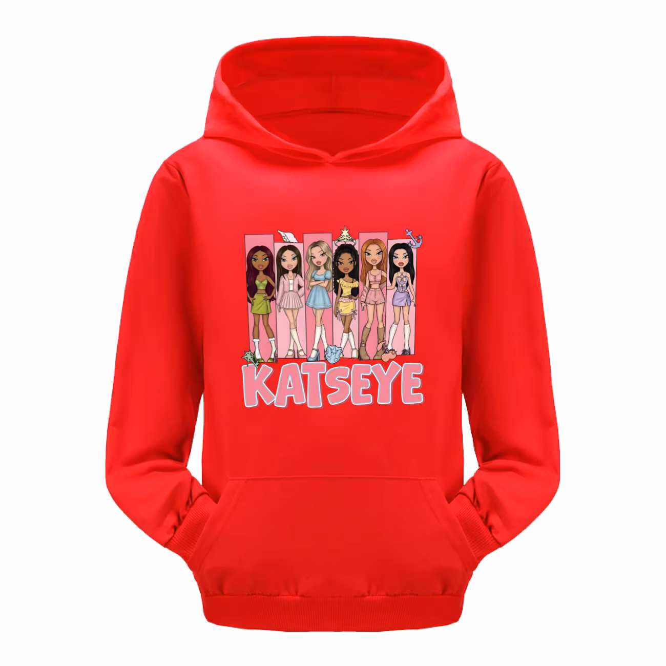 Katseye Funny Print Hoodie Kid Autumn Long Sleeve Coats Baby Girls Casual Clothes Teen Boys Hooded Sweatshirts Children Clothing