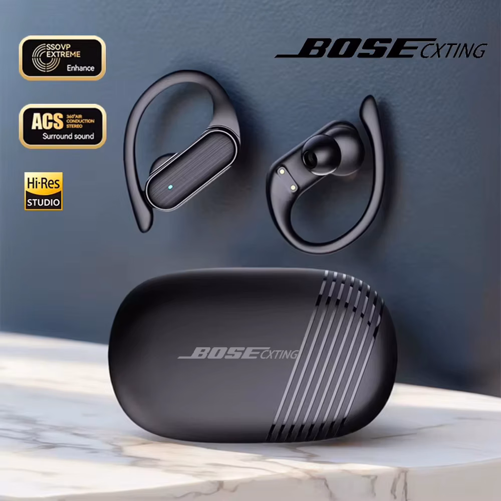 Bosecxting A520 Wireless Business Headphone Ear-Hook Hifi Bass Noise Cancelling Earphone With Mic Earbuds Sport Game Headset