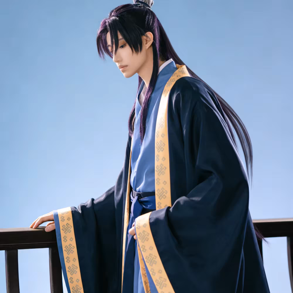 Anime The Apothecary Diaries Jinshi Cosplay Costume Blue Robe Uniform Headwear Cos Convention Christmas Halloween Men Fullset