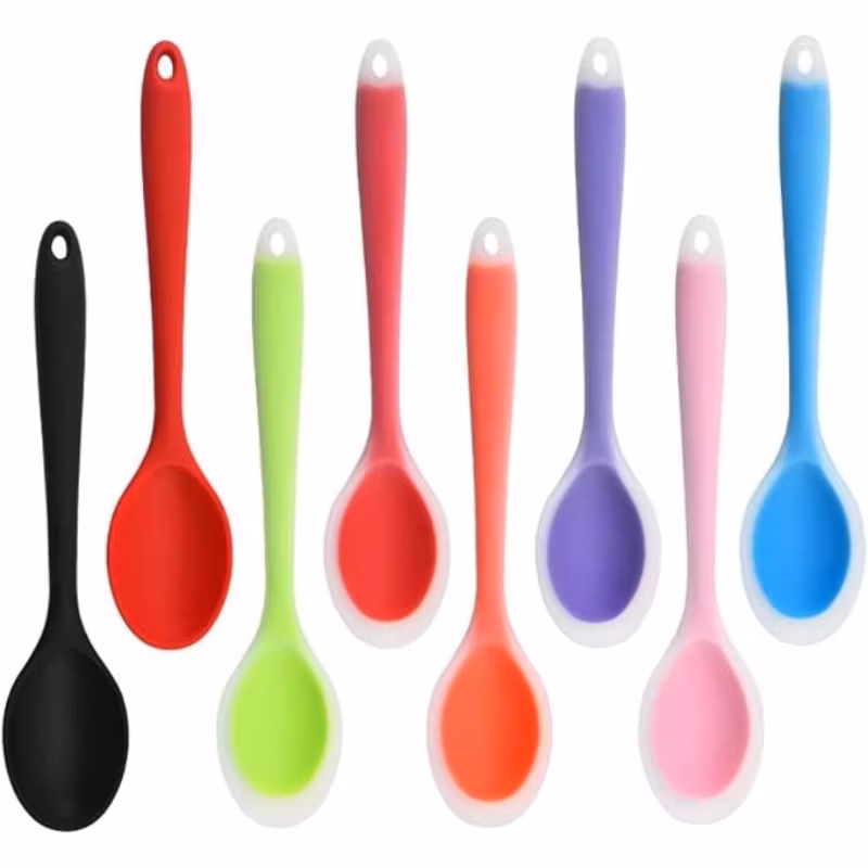 Heat-Resistant Silicone Spatula Spoon - Non-Stick Kitchen Cooking Spoon, Flexible & Durable Spoon for Baking, Mixing, Serving