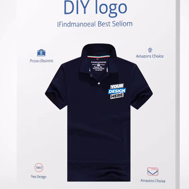 Quality Summer Short Sleeve Solid Classic Polo Shirts Custom Printed Design Photo Logo For Business Staff Company Uniform
