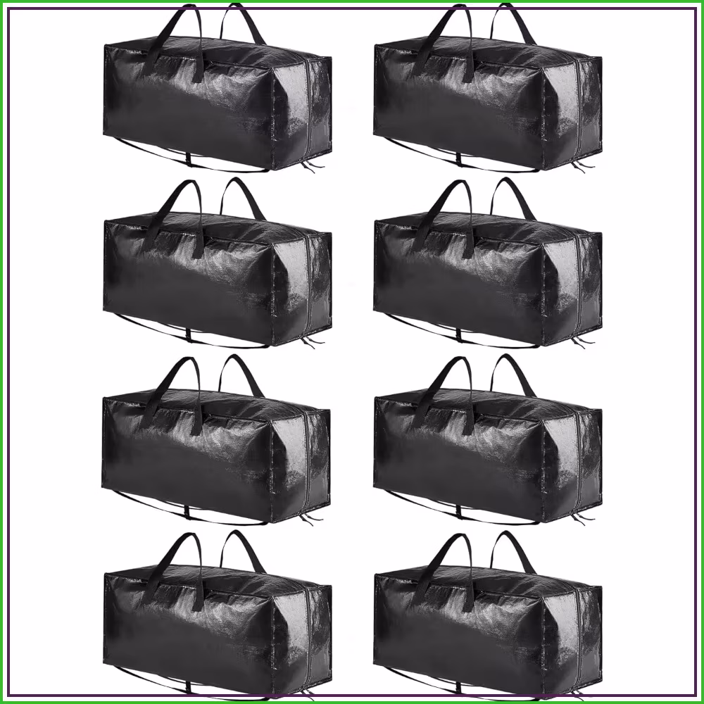 Heavy Duty Moving Bags 8 Pack, Large Storage Totes with Backpack Straps, Strong Handles & Zippers, Packing Moving Boxes Supplies, College Dorm Room Essentials