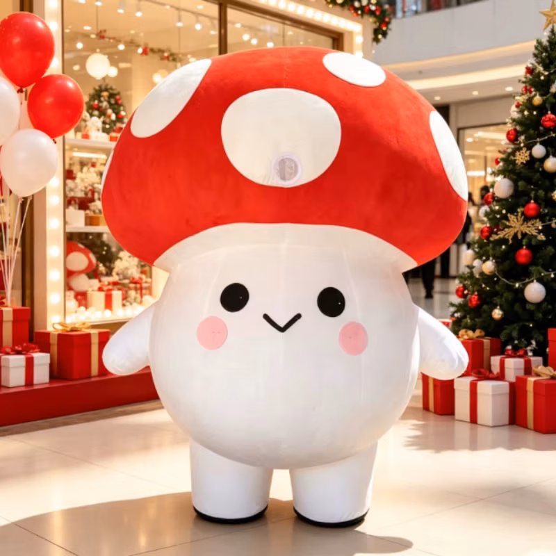 Cute Mushroom Inflatable Mascot Costume Adult Cartoon Character Birthday Christmas Advertising Parade Halloween Party Suits