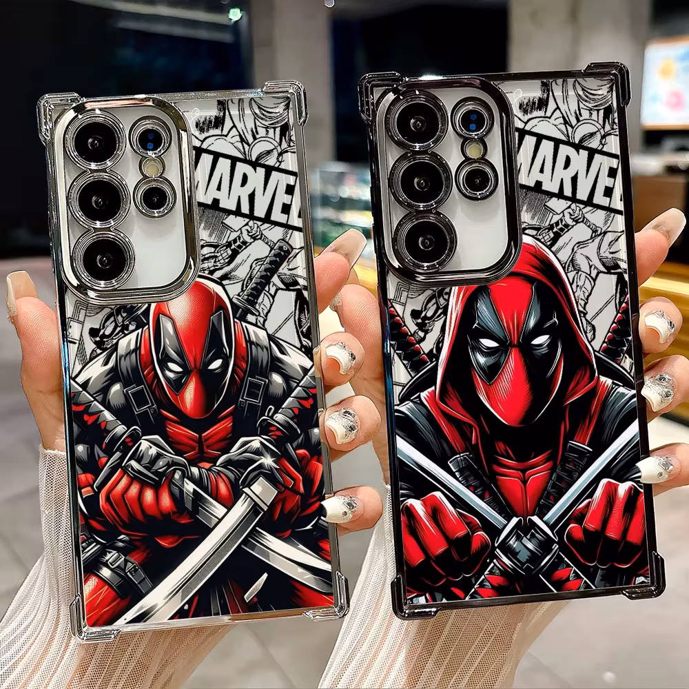 Silicone Case For Samsung Galaxy S26 S25 S26Ultra Edge S24 S23 S22 Plus S21 Ultra FE Soft Phone Cover Swordsman Deadpool Marvel
