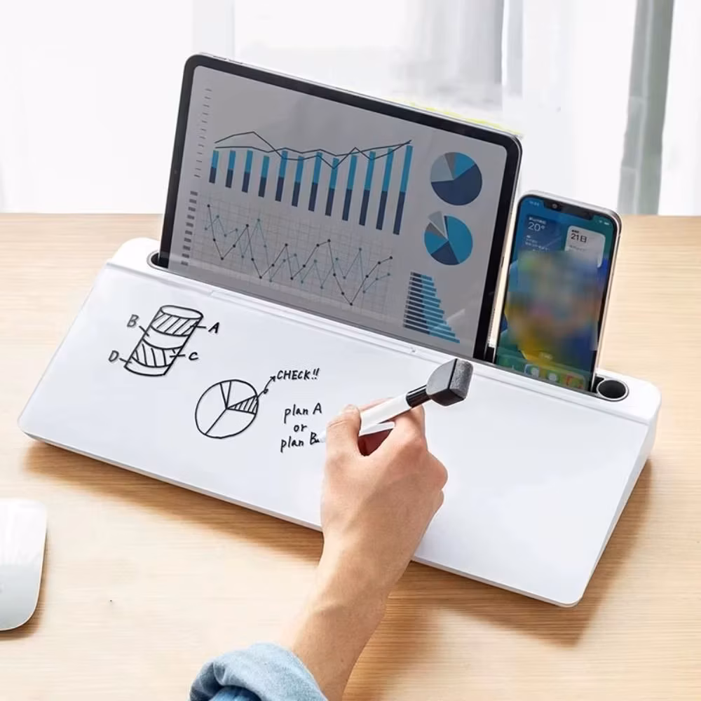 Glass Desk Whiteboard With Storage Plastic Storage Whiteboard Tempered Desktop Message Board Home Office