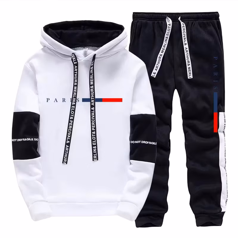 Men's Set/Hoodie/Pants Paris Fashion Autumn Winter Casual Sports Hooded Pullover & Sweatpants Outdoor Street Comfort Sportswear