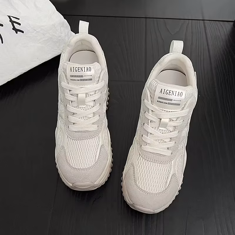 Women's Fashion Dad Shoes Platform Mesh Running Sneakers Breathable Casual Sports Shoes for Students Everyday Training Shoes