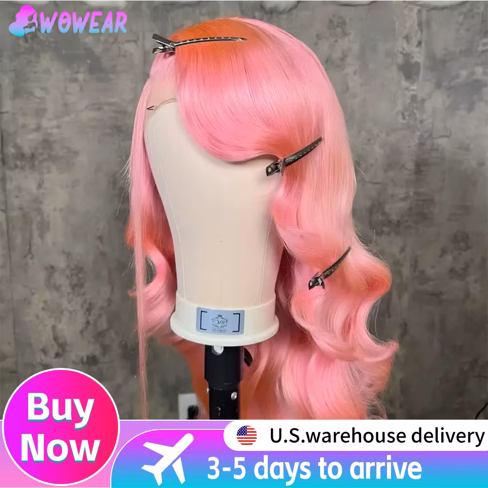 30 Inch Body Wave Pink 13x6 Hd Lace Frontal Human Hair Wig Light Pink Colored Human Hair Wigs 13x4 Hd Lace Front Wigs For Women