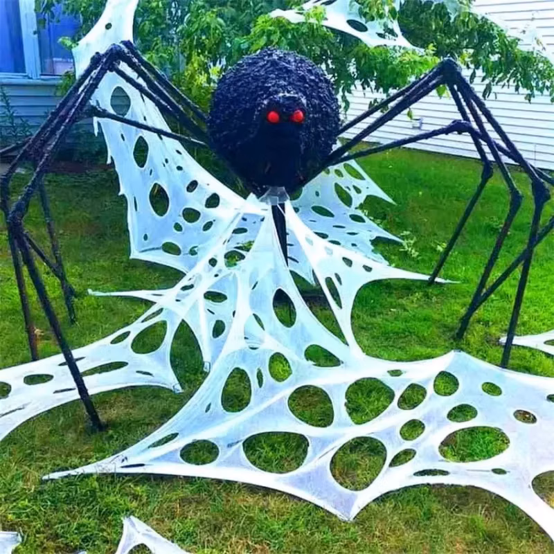 Halloween Decorations Outdoor Spider Web Cut Your Own Giant Stretchy Beef Netting Spiders Webbing Gauze Haunted Decor