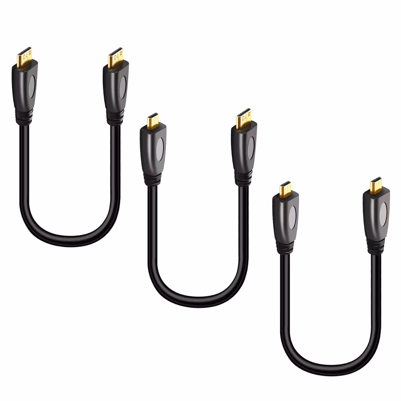 Micro Hdmi-compatible to Mini Hdmi-compatible C/D Type Adapter Cable for Raspberry Pi 4 Tablet Camera Camcorder Portable Monitor