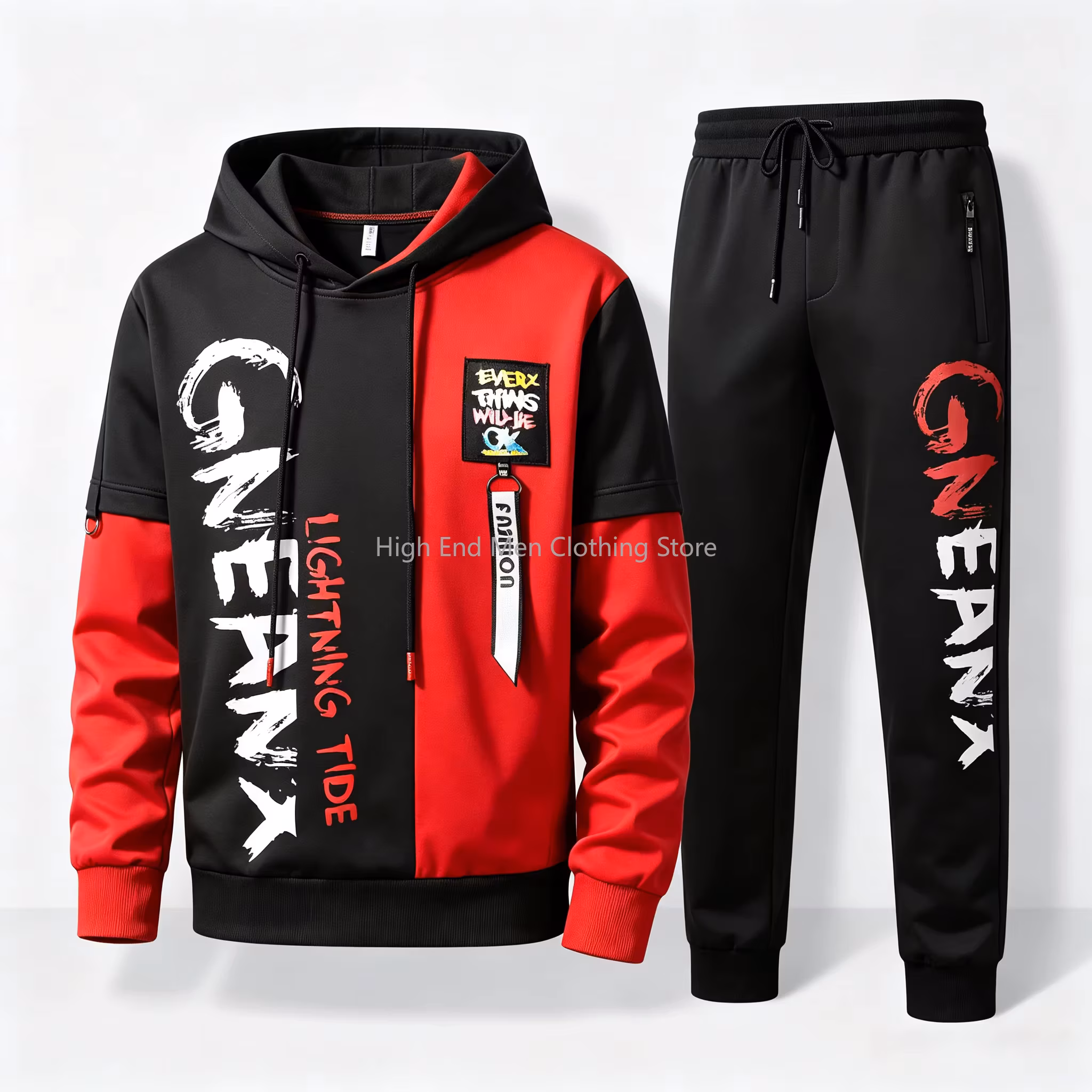Tracksuit for Men 2 Piece Set Hoodies Sweatpants Sportswear Fitness Hoodies Sweatshirt Sports 2PCS Suit Male Autumn Tracksuit