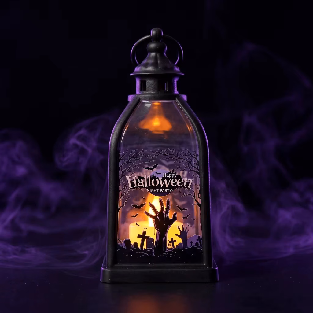 Halloween Ghost Castle Themed Hanging Led Lantern Lamp Halloween Flame Light Decor Prop Themed Party Haunted House