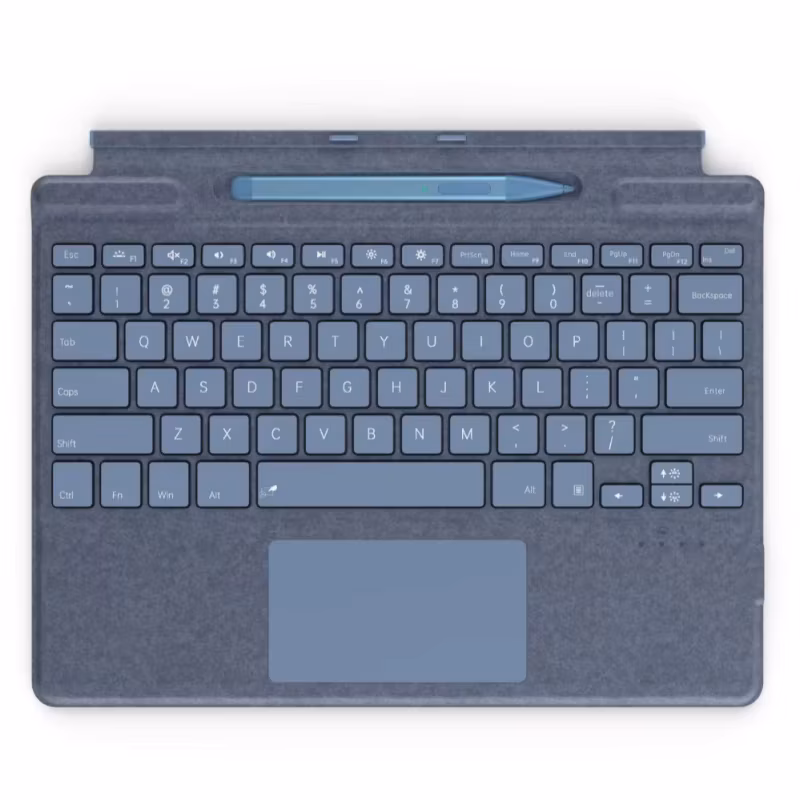 Color Microsoft Surface Pro 8/9/X/10/11 Bluetooth Magnetic Keyboard with Pen Slot,Touchpad and 7-color Backlit Keyboard