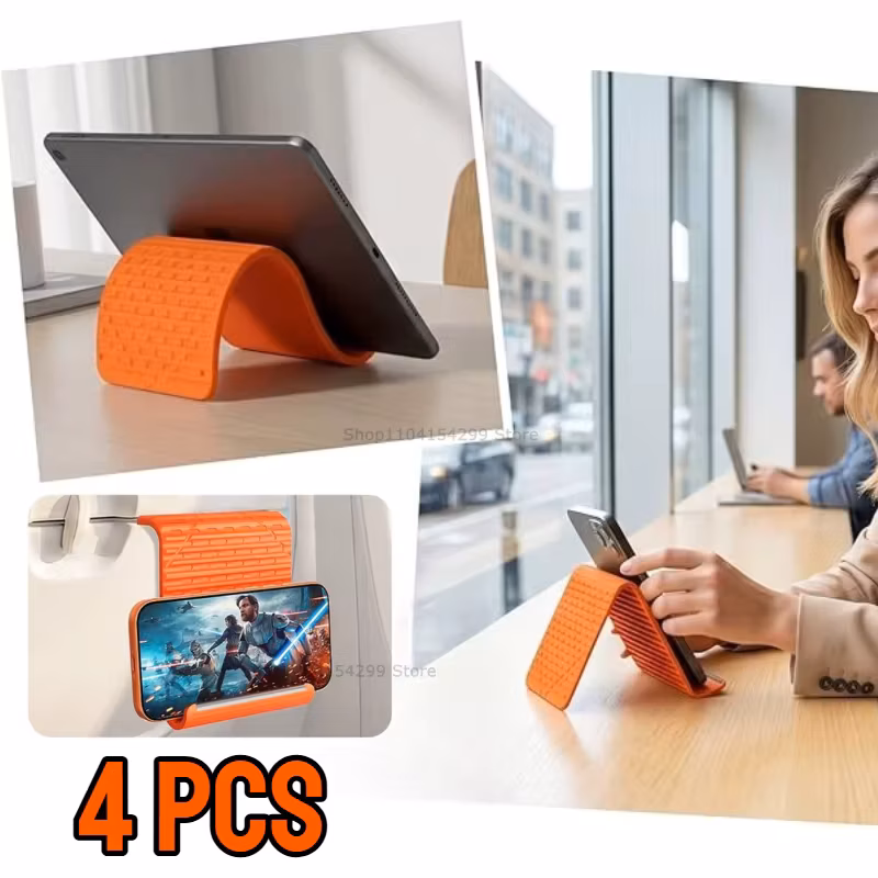 Flexible Foldable Silicone Phone Holder Portable Adjustable Multi-Angle Desktop Stand For iPhone iPad Laptop Tablet Home Office