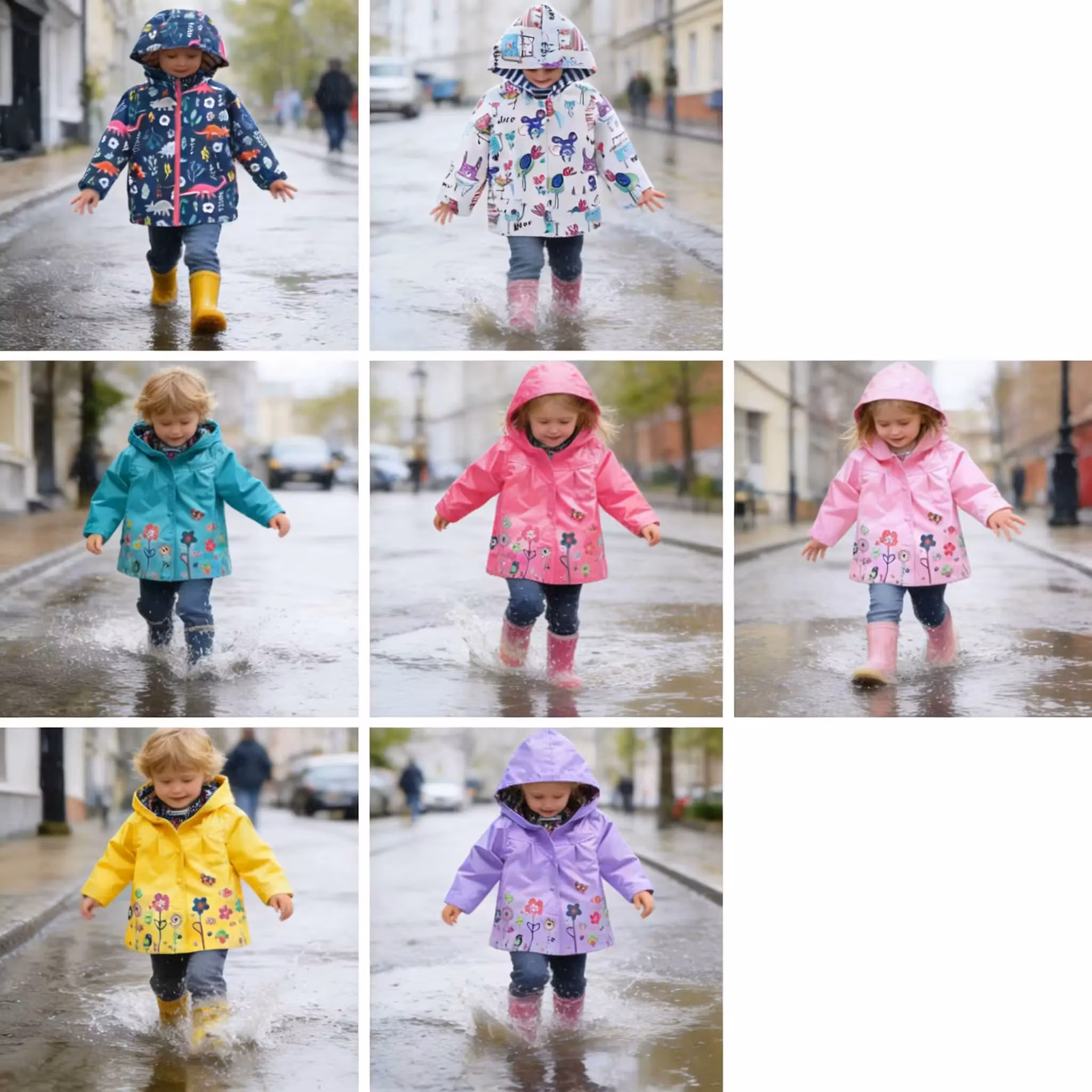 Kids Rain Suit with Hood Waterproof coat Boys Girls Student One Piece Raincoat Baby Children Rainwear for 1-4 Years