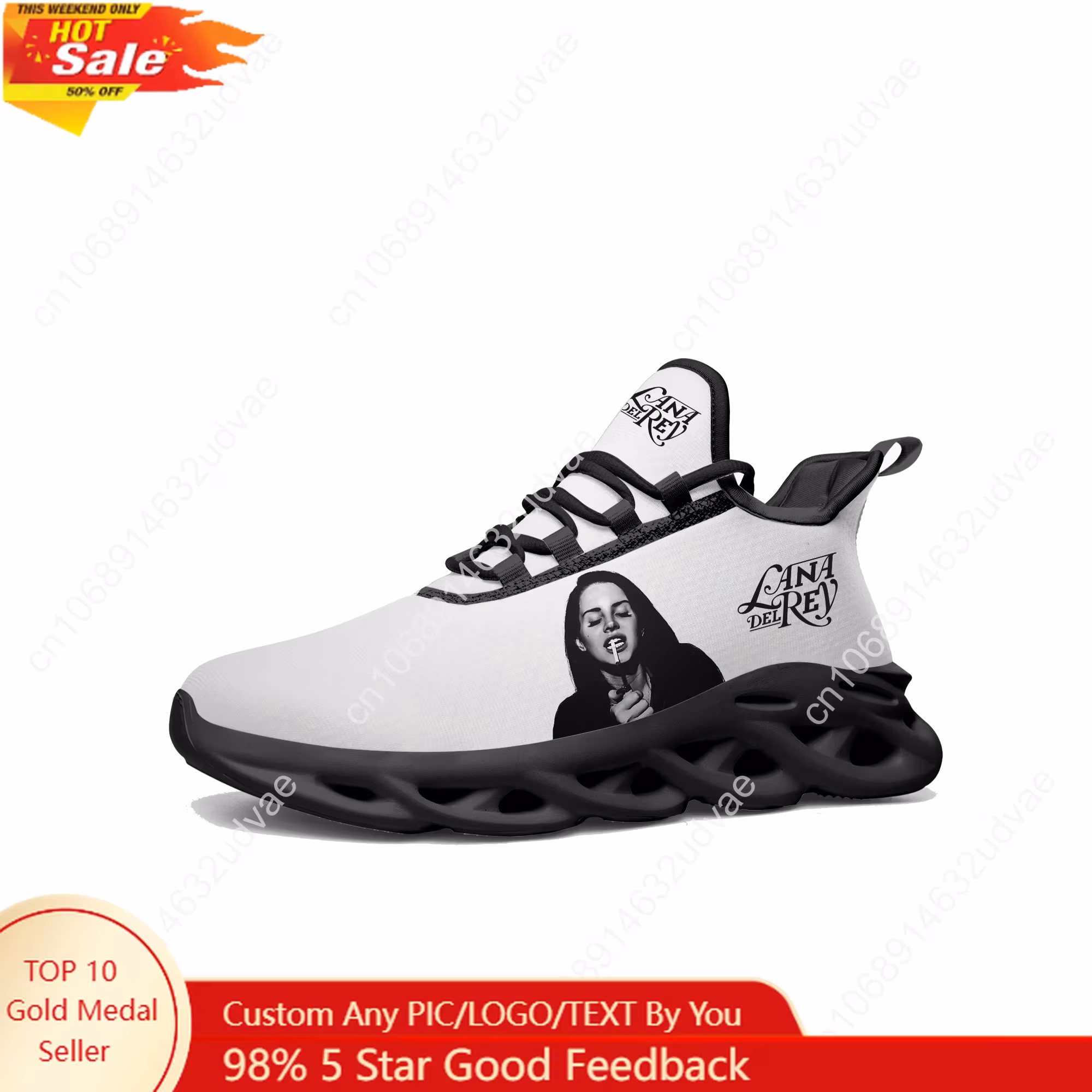 Lana Del Rey Singer Sports Sneakers Mans Womans Running Shoes Durable Sneaker Lace Up Mesh Durable Footwear Custom Shoe Black