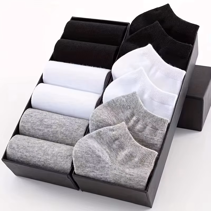 1-20pairs Wholesale Unisex Socks, Breathable Sports Socks, Solid Color Boat Socks, Comfortable Cotton Ankle Socks, White