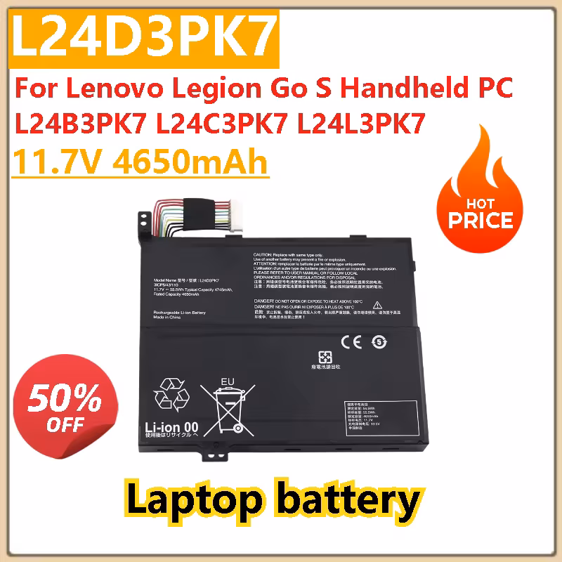 L24D3PK7 L24C3PK7 L24L3PK7 L24B3PK7 Laptop Battery for Lenovo Legion Go S Handheld PC High Quality 11.7V 4650mAh