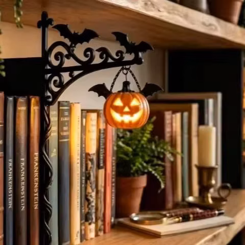 Ghost Bookshelf Lantern，Library Mini Bookshelf Lamp, Little Cute Lantern-Decorative Library Hanging Resin Lighting