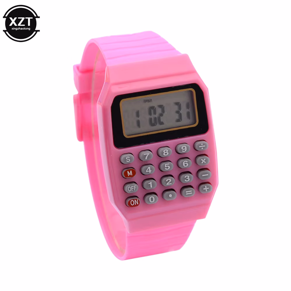 Children Electronic Calculator Silicone Computer Wrist Watch Micro Calculator Date Multi-Purpose Creative Keypad Watch