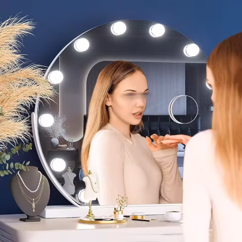 Led Mirror Makeup Mirror w/Lights,3 Color Dimmable Vanity Light,Touch Control,Usb Powered,Dressing Table
