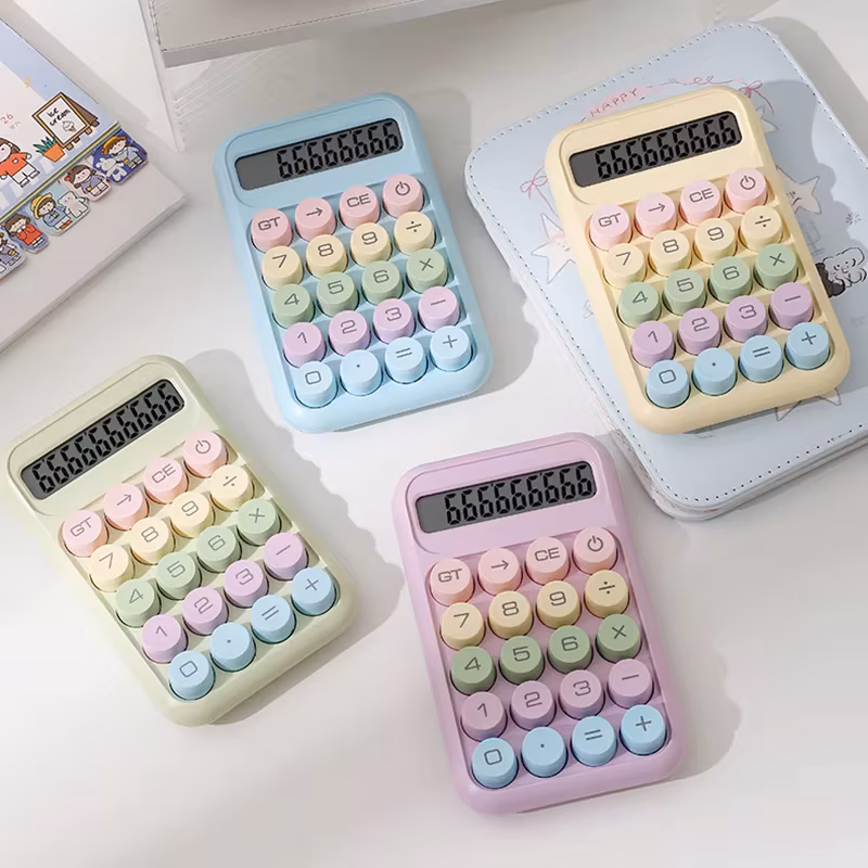 10 Digital School Student Calculator Mechanical Keyboard Fashion Color