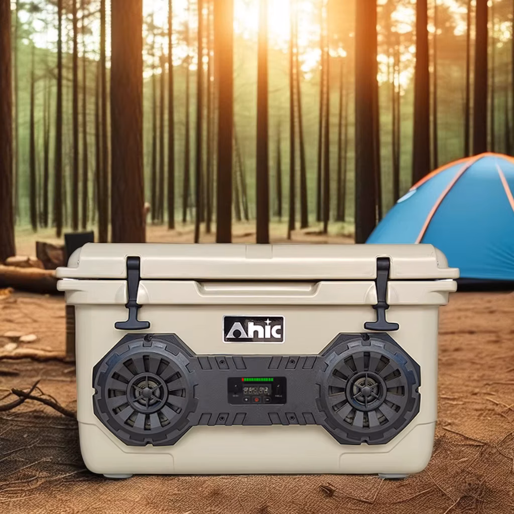 45L Portable Rotomolded Cooler Box Built-in Bluetooth Speaker for Outdoor Use Great for Food Cans Drinks Music Ice Chest Pro