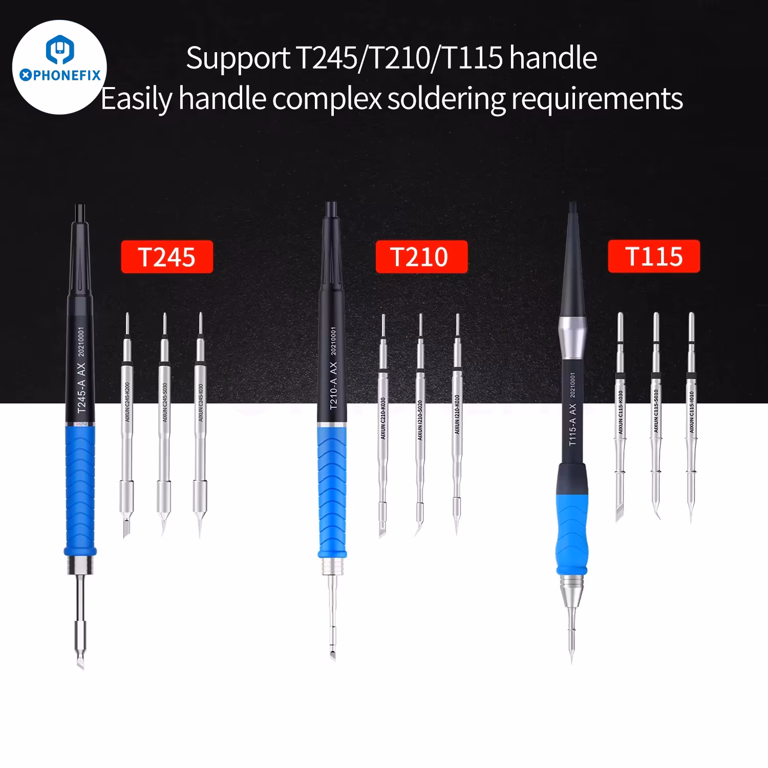Aixun T115 T245 T210 Soldering Handle For T420D T3A T3B Soldering Station C115 C210 C245 Iron Tips For Pcb Smd Welding Repair