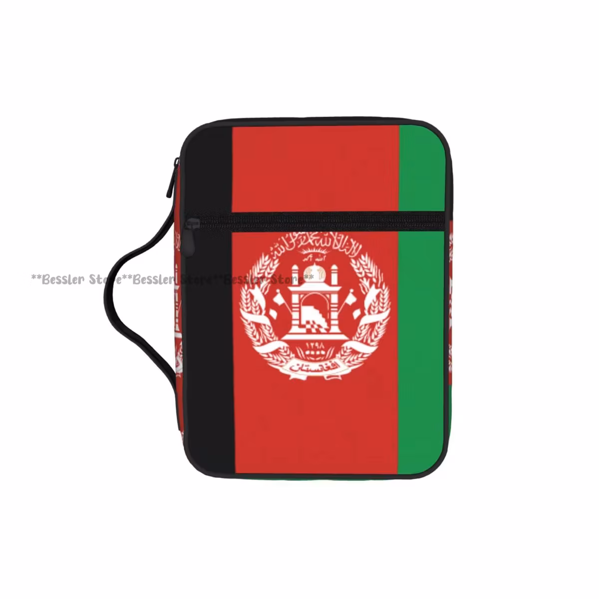 Afghanistan Flag Bible Cover Case Zipper Pocket Handle Storage Bag Church
