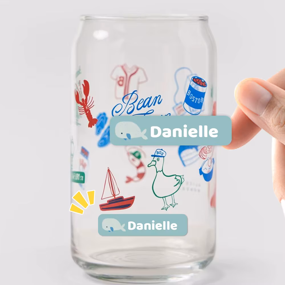 Custom deep sea Name Sticker,Transparent Waterproof Stickers for Kids,diy Name Labels for School Bag Bottles Box Mug Uniform