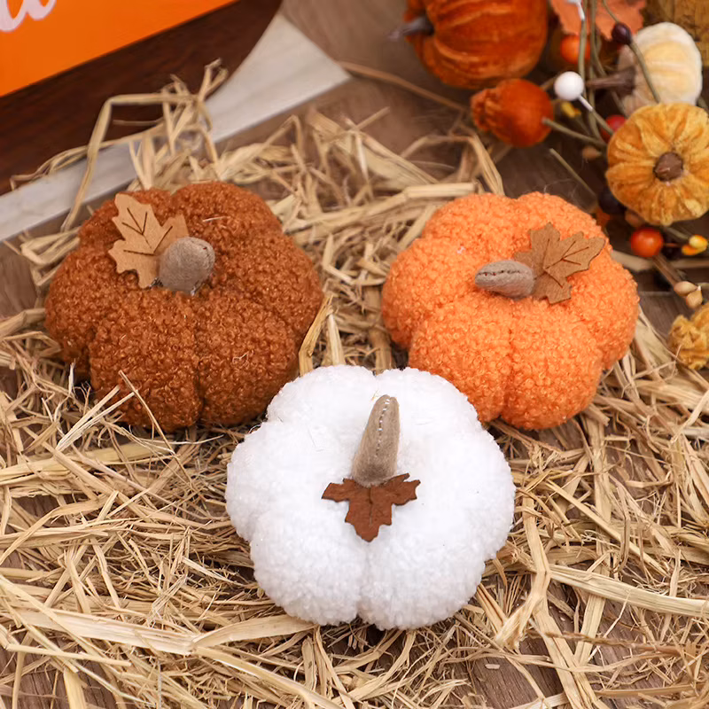 Fluffy Pumpkin Plush Halloween Pumpkin Decor Seasonal Home Accents for Birthday Thanksgiving And Party Favors Decoration Gift.