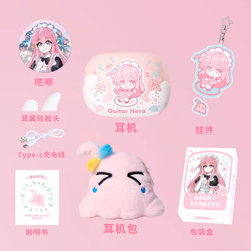 Custom Anime In Ear Wireless Earbuds Honkai Impact 3 Bluetooth 5.3 HiFi Bocchi Cosplay Touch Control Student Comic Gift