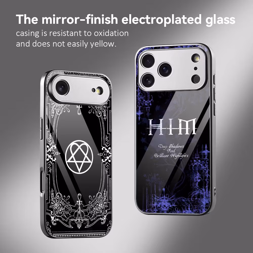 Rock Band H-Him Phone Case For IPhone 17 16 15 14 13 12 Pro Max Plus Electroplated Metal Bumper Shockproof Case