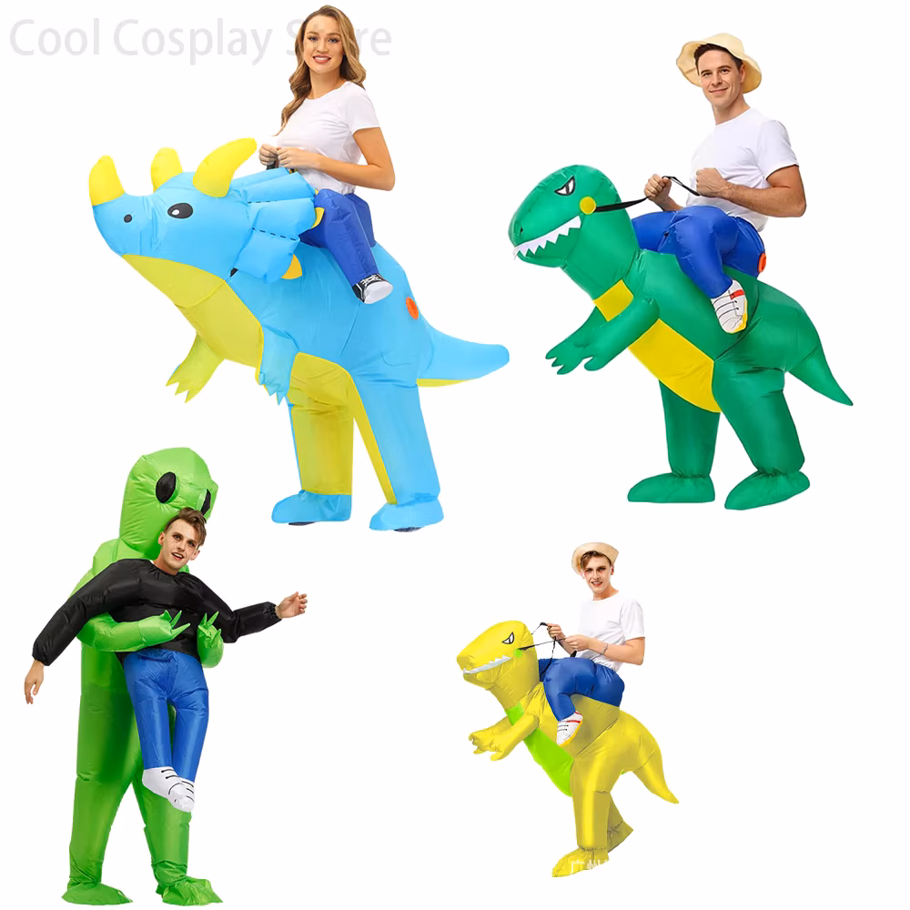Men Women Funny Alien Blow Up Outfits Halloween Adult Animal Inflatable Costumes Christmas Party Cosplay Suit Dress Fancy Props
