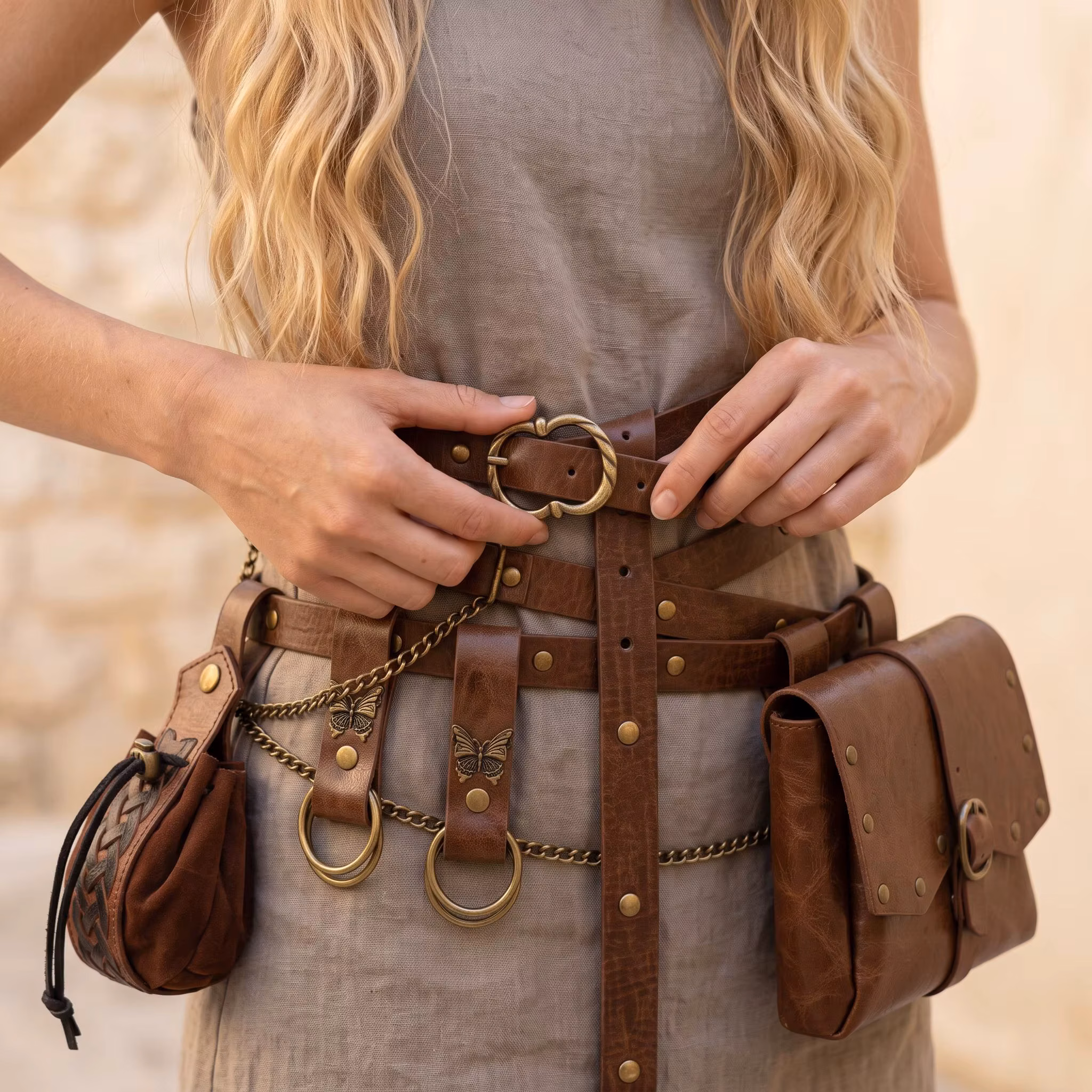 Medieval Chain Belt, Viking Costume Accessory, Renaissance Waist Chain, Fantasy Larp/Halloween Gear