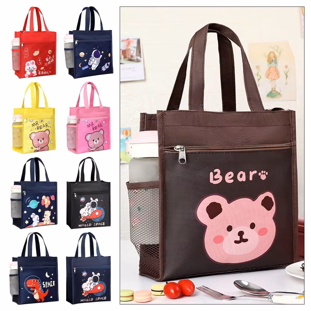 1Pcs Breakfast Organizer Insulated Thermal Bag Storage Bag Picnic Travel Lunch Bag Cute Cartoon Cooler Warm Box Kid Student