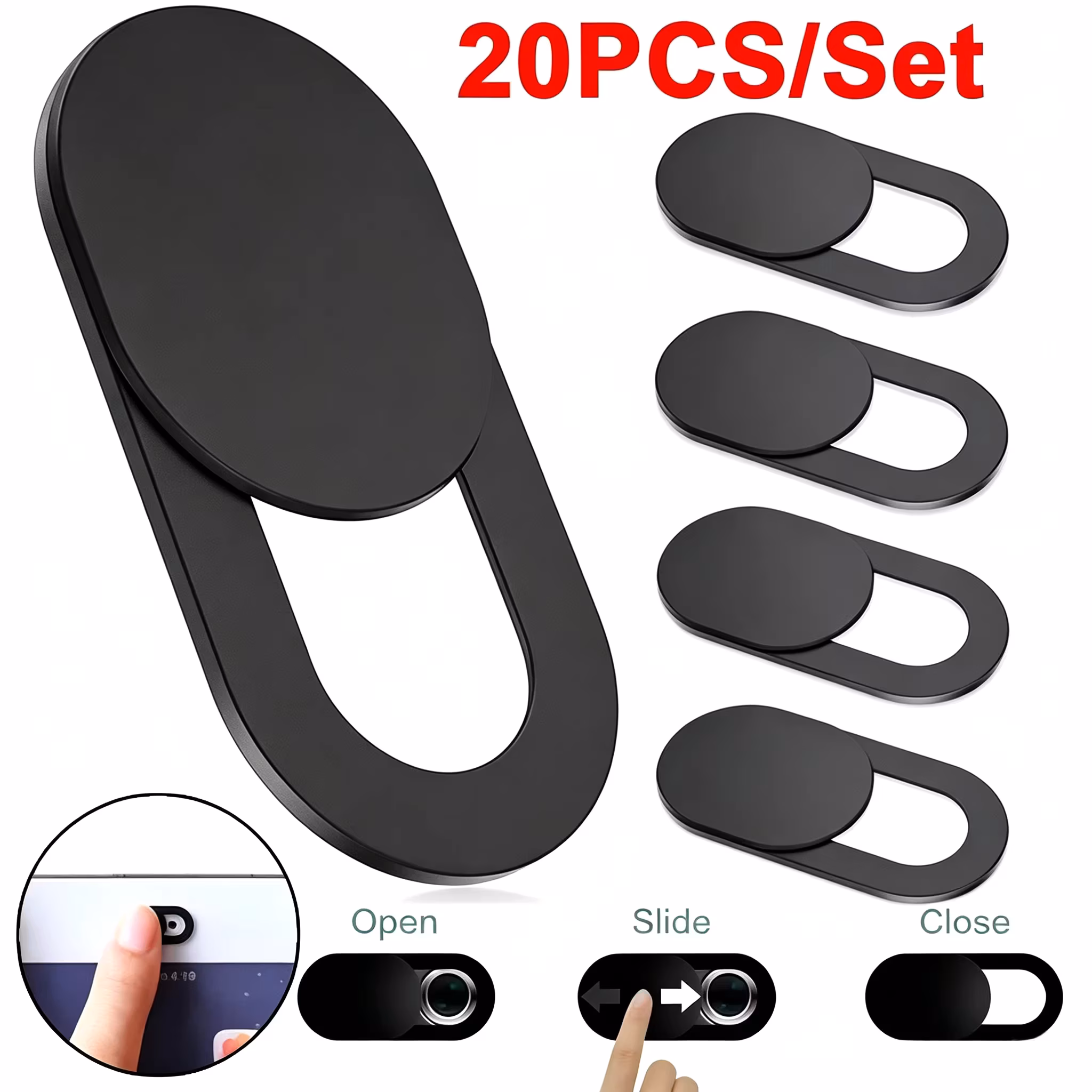 Webcam Privacy Cover 5/10/20 Pcs Ultra Thin Slider Plastic Camera Sticker for Laptop PC Tablet Mobile Phone Lens Protector