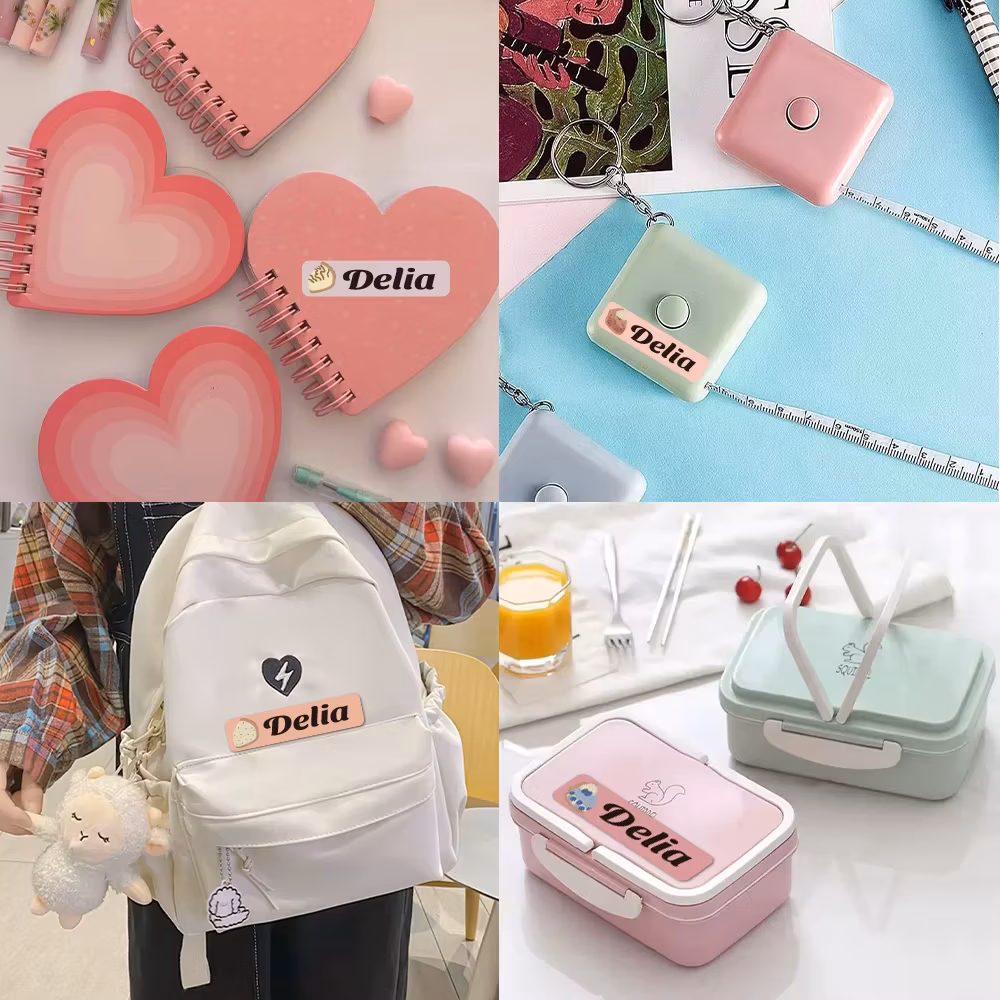 Custom cake Name Sticker,Transparent Waterproof Stickers for Kids,diy Name Labels for School Bag Bottles Pen Box Mug Uniform