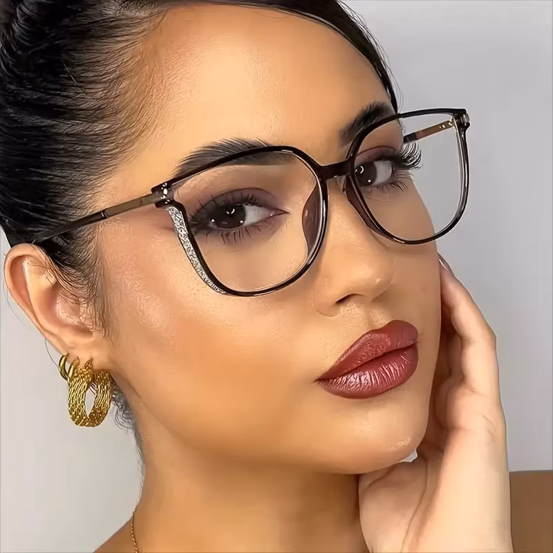 Anti-Blue Light Reading Glasses for Women, Stylish Large Frame Presbyopic Glasses, Simple and Fashion Accessories
