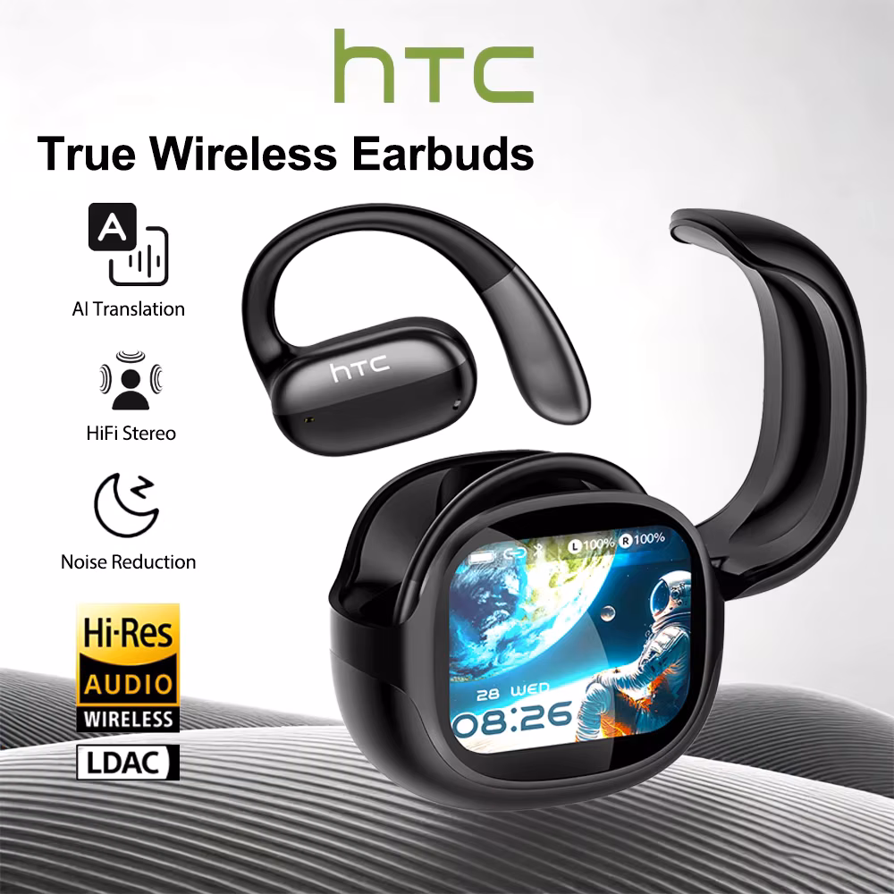 Htc Bluetooth Headset Surround Sound Hi-Fi Stereo Comfort Fit Lightweight Open Ear for Sport Running Wireless Earbuds NE58