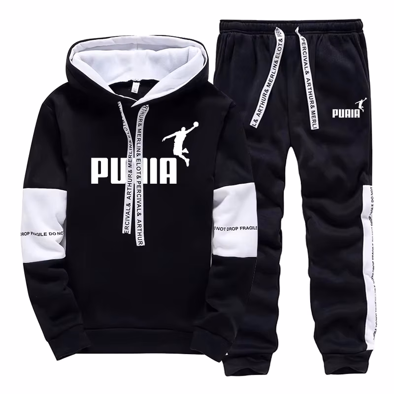 Sales Tracksuit for Man Casual Hooded Sweatshirts Daily Sports Jogging Men's Clothing Classic BlackWhite Single Hoodie Pants