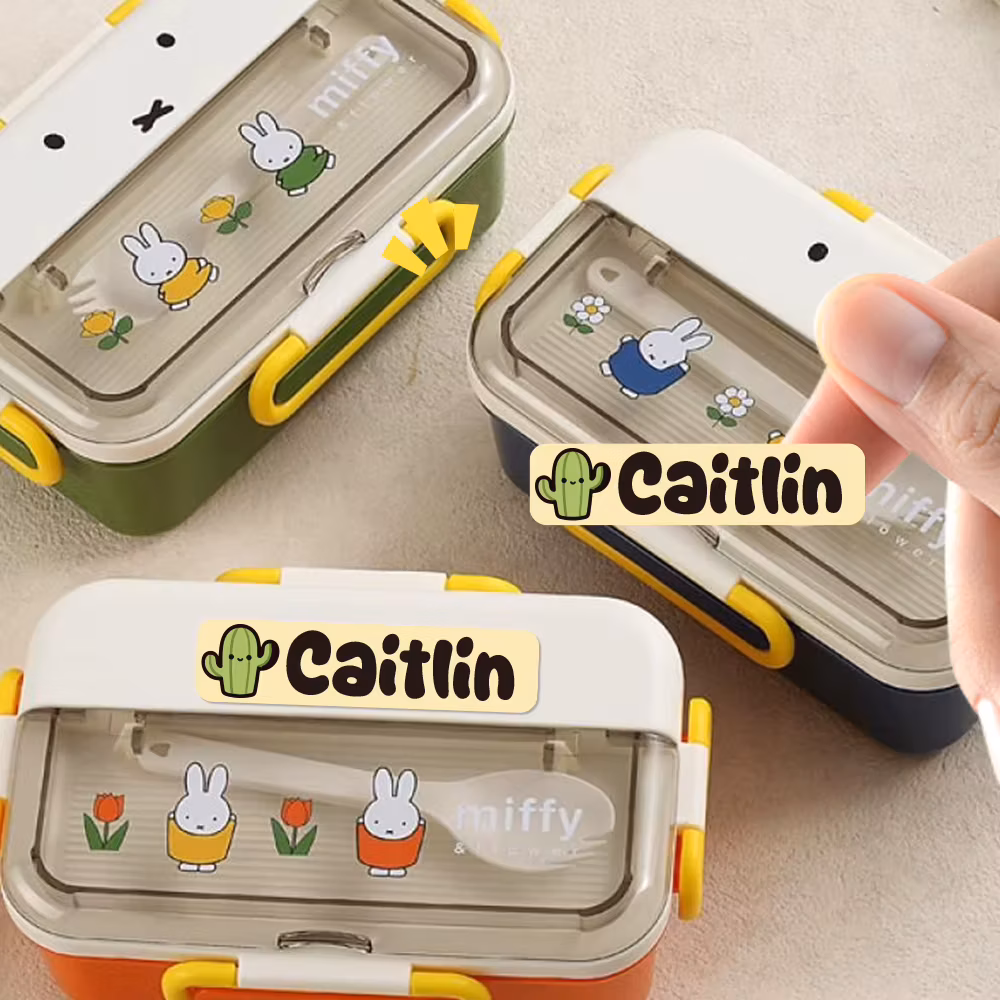 Custom Green series Name Sticker,Transparent Waterproof Stickers for Kids,diy Name Labels for School Bottles Pen Box Mug Uniform