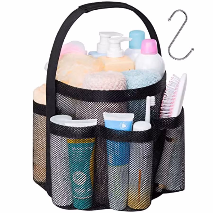 Mesh Shower Caddy Portable, Large Capacity Shower Bag Basket Tote for College Dorm Room Toiletry Gym Rv Essentials, Bathroom Ca