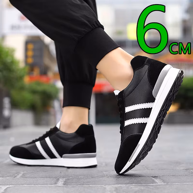 Men Fashion Height Increasing Shoes Casual Insole 6CM Increasing Invisible Inner Height Outdoor Running Casual Elevator Sports