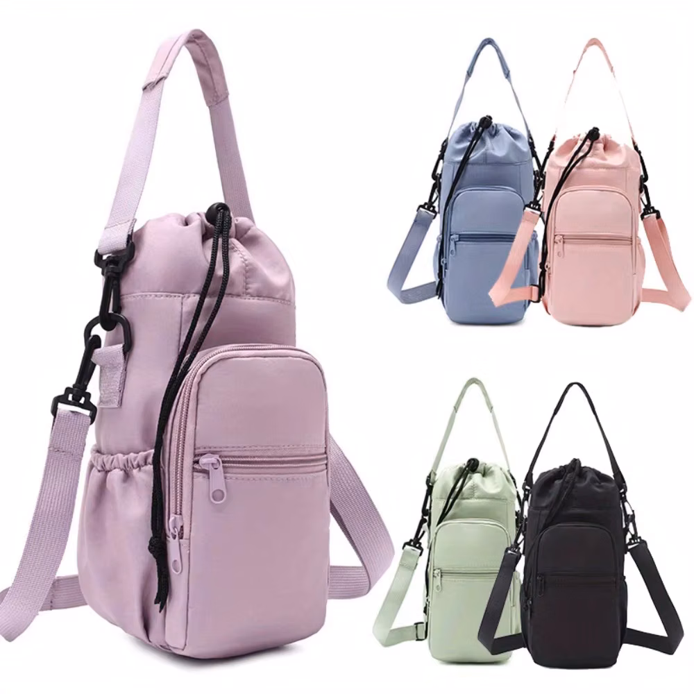 Outdoor Water Bottle Backpack with Insulated Cover Gym Shoulder Bag for Sports Fitness Travel - Water Cup Sleeve Pouch Can Holde